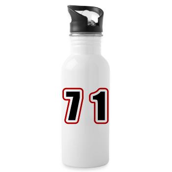 71 Number College - Water bottle with straw - white - Right