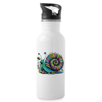 Schnecke - Trinkflasche mit integriertem Trinkhalm - Weiß - Rechts