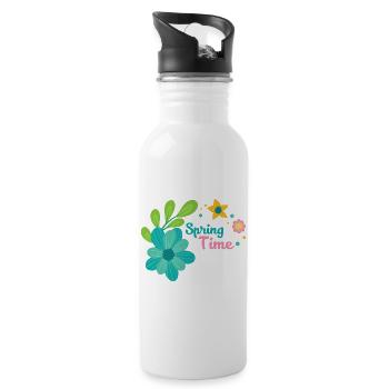 Spring Time Frühlingsshirt für die ganze Familie - Trinkflasche mit integriertem Trinkhalm - Weiß - Rechts