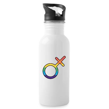 Trans Male Pride - Trinkflasche mit integriertem Trinkhalm - Weiß - Rechts