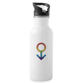 Trans Femme Journey - Trinkflasche mit integriertem Trinkhalm - Weiß - Rechts