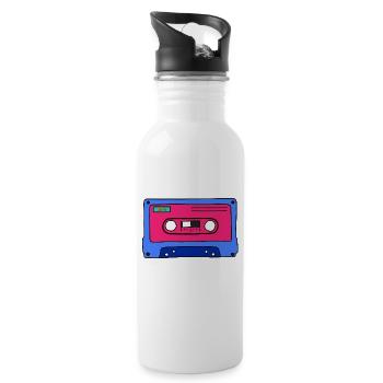 Kassette - Trinkflasche mit integriertem Trinkhalm - Weiß - Rechts