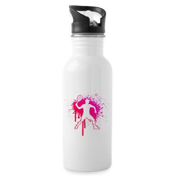 Pickleball Racquetball Femmes Jeux de racquetball - Gourde avec paille intégrée - blanc - Droite