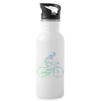 Cyclisme Cyclisme Vélo Homme - Gourde avec paille intégrée - blanc - Droite