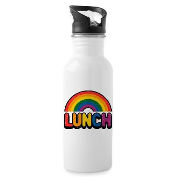LGBTQ Rainbow Lunch - Colorful Pride - Water bottle with straw - white - Right