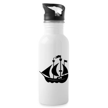 Piratenschiff - Trinkflasche mit integriertem Trinkhalm - Weiß - Rechts