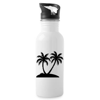 Palme - Trinkflasche mit integriertem Trinkhalm - Weiß - Rechts