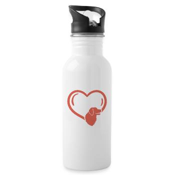 Hundeliebhaber Hundebesitzer - Trinkflasche mit integriertem Trinkhalm - Weiß - Rechts