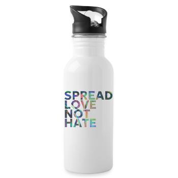 SPREAD LOVE NOT HATE - Water bottle with straw - white - Right