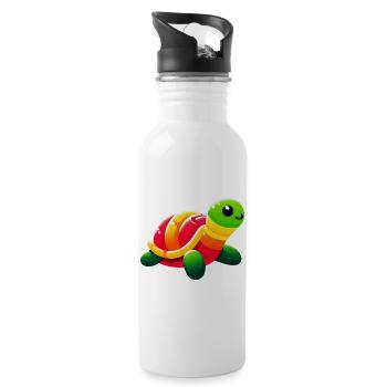 Turtle - Water bottle with straw - white - Right