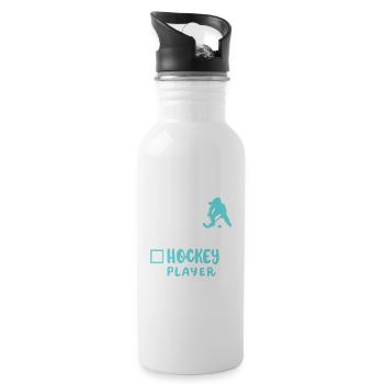 Eishockey Eishockeyspielerin - Trinkflasche mit integriertem Trinkhalm - Weiß - Rechts