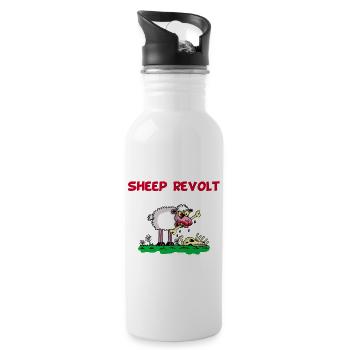 The Sheep Revolt - Water bottle with straw - white - Right