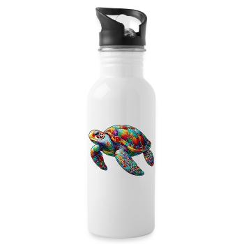 Turtle - Water bottle with straw - white - Right