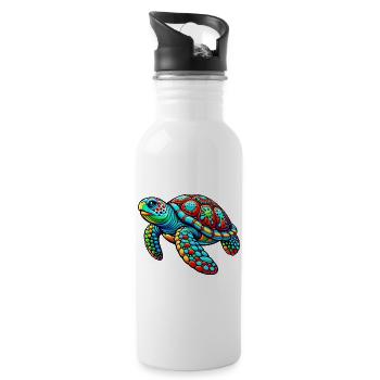 Turtle - Water bottle with straw - white - Right