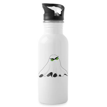 Gespenst - Trinkflasche mit integriertem Trinkhalm - Weiß - Rechts