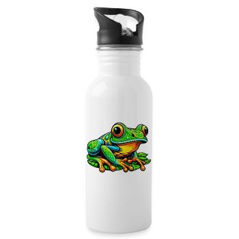Grenouille - Gourde avec paille intégrée - blanc - Droite