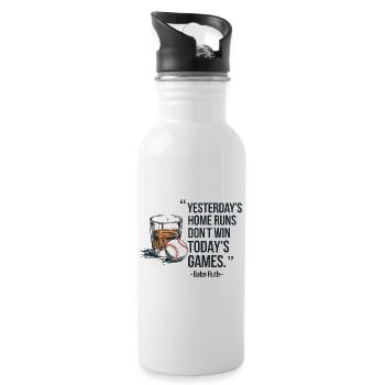 Baseball Babe Ruth Saying Sports Quote - Water bottle with straw - white - Right