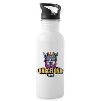 Barcelona 2024 Alpaca Party Holiday - Water bottle with straw - white - Right