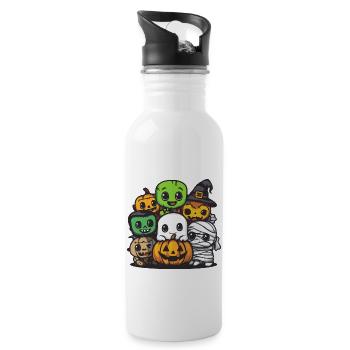Bande dessinée Halloween Party Trick Or Treat - Gourde avec paille intégrée - blanc - Droite