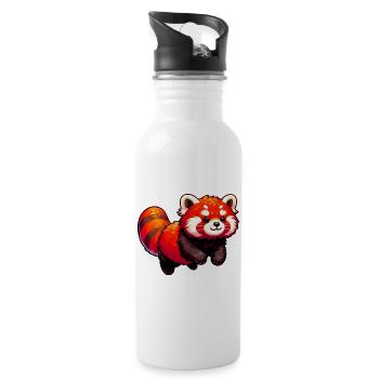 Petit panda - Gourde avec paille intégrée - blanc - Droite