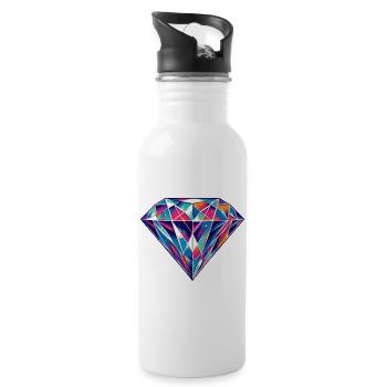Diamant - Trinkflasche mit integriertem Trinkhalm - Weiß - Rechts