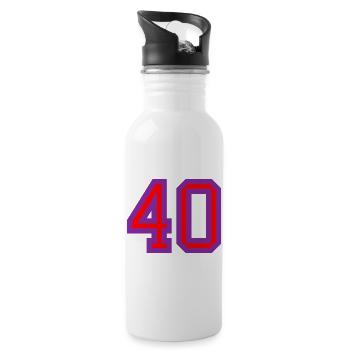 40. 40 YEARS. 40th ANNIVERSARY. 40 YEARS ANNIVERSARY. - Water bottle with straw - white - Right