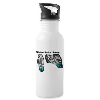 3 Pedals, 1 Love - Trinkflasche mit integriertem Trinkhalm - Weiß - Rechts