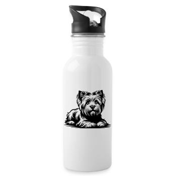 West Highland Terrier - Water bottle with straw - white - Right
