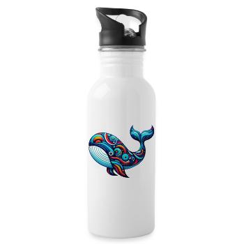 Wal - Trinkflasche mit integriertem Trinkhalm - Weiß - Rechts