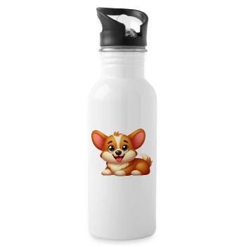 Corgi 2 - Water bottle with straw - white - Right