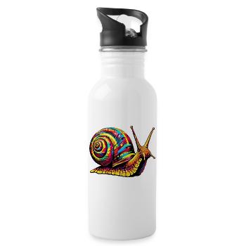 Escargot - Gourde avec paille intégrée - blanc - Droite
