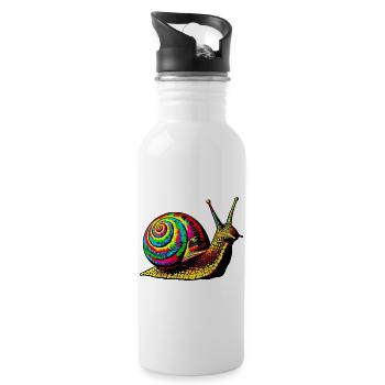 Snail - Water bottle with straw - white - Right