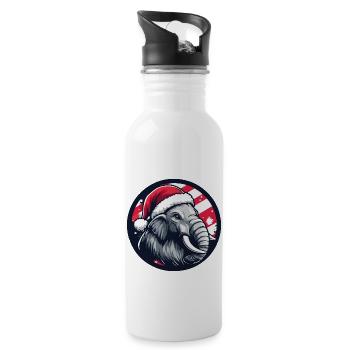 Mammoth Christmas Animal - Water bottle with straw - white - Right