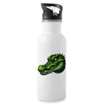 Crocodile - Gourde avec paille intégrée - blanc - Droite