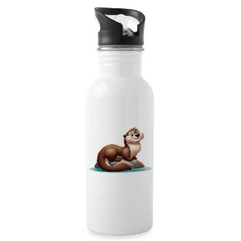 loutre 20 - Gourde avec paille intégrée - blanc - Droite