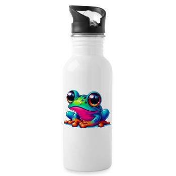 Frosch - Trinkflasche mit integriertem Trinkhalm - Weiß - Rechts