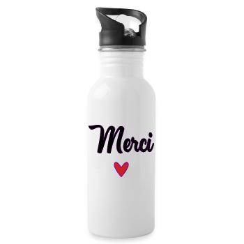 MEISTER. MEISTER. VIELEN DANK. DANKE, MEISTER. MEISTER - Trinkflasche mit integriertem Trinkhalm - Weiß - Rechts