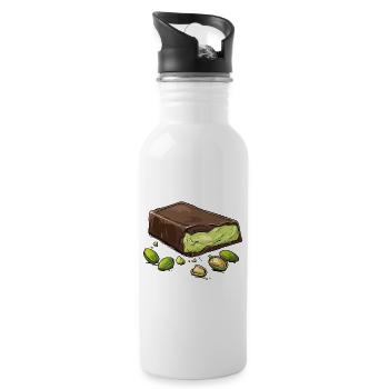 Dubaï Chocolat Pistaches Pistache Crème Chocolat - Gourde avec paille intégrée - blanc - Droite