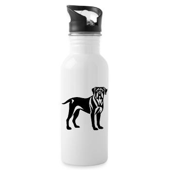 Bullmastiff Chien - Gourde avec paille intégrée - blanc - Droite