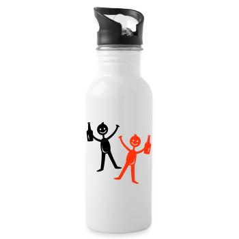 Bière buvant Figurine bâton - Gourde avec paille intégrée - blanc - Droite