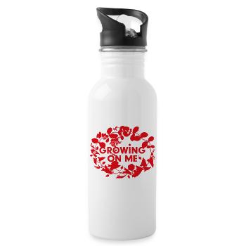 Growing on me - Trinkflasche mit integriertem Trinkhalm - Weiß - Rechts