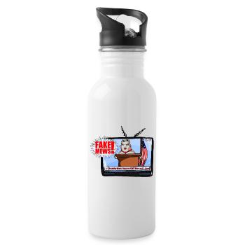Fake mews - Trinkflasche mit integriertem Trinkhalm - Weiß - Rechts