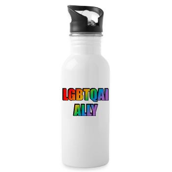 LGBTQ Ally - Water bottle with straw - white - Right