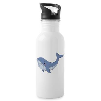 Baleine bleue - Gourde avec paille intégrée - blanc - Droite