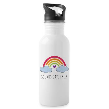Mois de la fierté LGBT - Ça a l’air gay, je suis dedans - Gourde avec paille intégrée - blanc - Droite