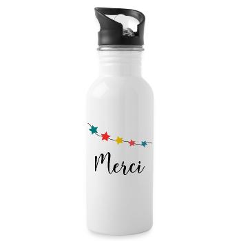 MISTRESS. MASTER. THANK YOU. THANK YOU MISTRESS. GIFT. - Water bottle with straw - white - Right