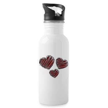 MISTRESS. HEART. MASTER. THANK YOU. THANK YOU MISTRESS. - Water bottle with straw - white - Right