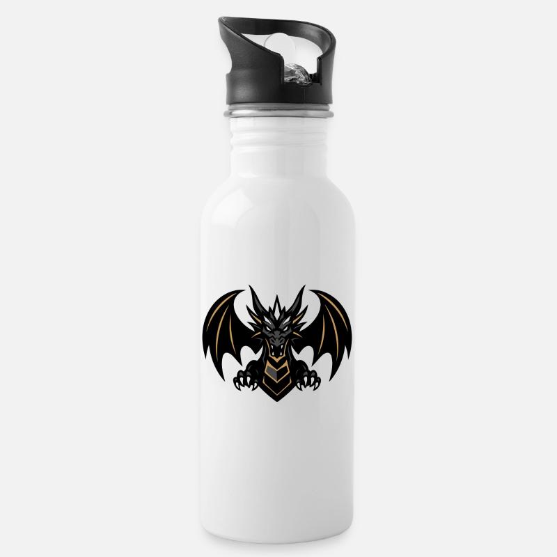 DRAGON LEVEL 1 - Trinkflasche mit integriertem Trinkhalm - Weiß