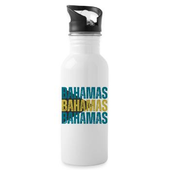 Drapeau des Bahamas, j’aime les Bahamas - Gourde avec paille intégrée - blanc - Droite