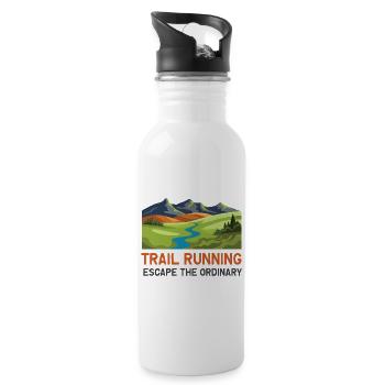 Trailrunning - Entfliehen Sie dem Gewöhnlichen - Trinkflasche mit integriertem Trinkhalm - Weiß - Rechts
